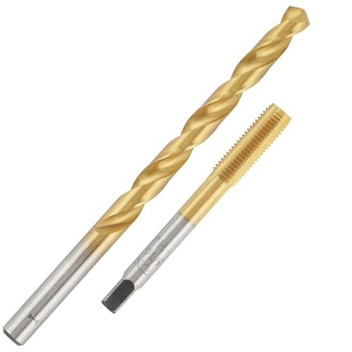 Aceteel 5/16-24 Tap and I Drill Bit Set, Ti-Coated M2 HSS 5/16
