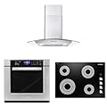 Cosmo 3-Piece 30" Electric Cooktop 30" Wall Mount Range Hood 30" Electric Wall Oven