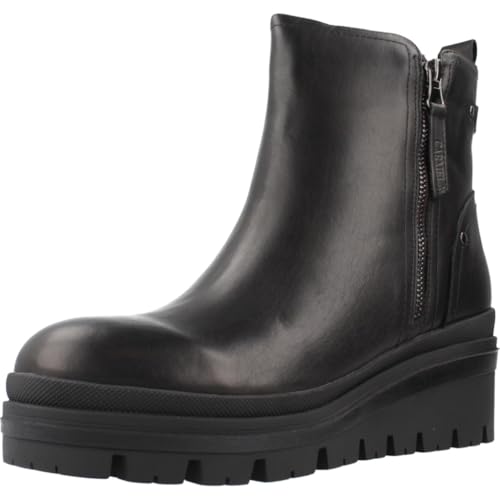 Carmela Para Mujer. 16200901-NEGRO Botines De Piel 162009 Negro (37), 5 A 8Cm, Cremallera, Casual