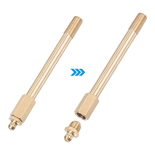 Image of uxcell Brass Straight Grease Fitting G1 /8 Thread 130mm Length Hydraulic Grease Fitting Accessories
