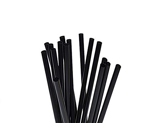 Palucart® Lot de 1000 pailles professionnelles à cocktail pour barman, L 21 cm, Ø 7 mm, noir