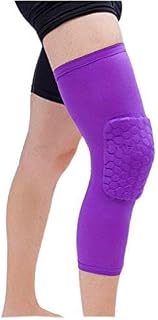 Wei Long Knee Calf Padded Compression Leg Sleeve Thigh Sports Protective Gear Shin Brace Support for Football Basketball Volleyball Soccer Baseball Tennis (S,Purple)