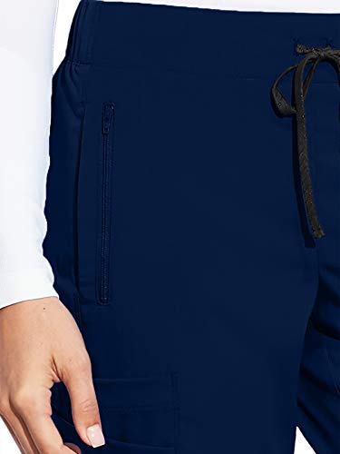 Barco Motion Mop001 Women's Four Pocket Cargo Side Inset Drawcord Scrub Pant Navy 3Xl #TOP2
