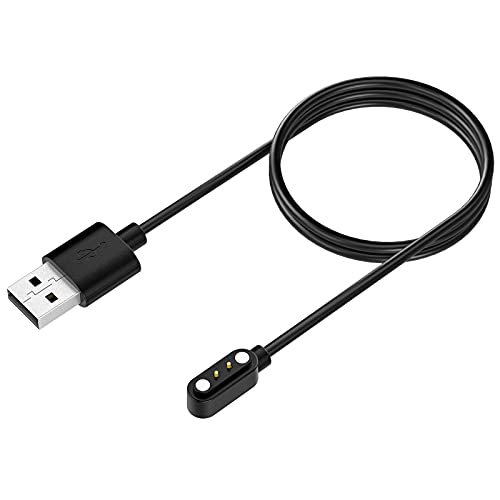TiMOVO USB Ladekabel Kompatibel mit YAMAY SW021/ID205L/SW023/ID205U/ID205S/ID206/Willful Sw021 Smartwatch, 1 Stück Magnetisches Ladekabel 1M Ersatz Ladegerät Charger Ladestation, Schwarz