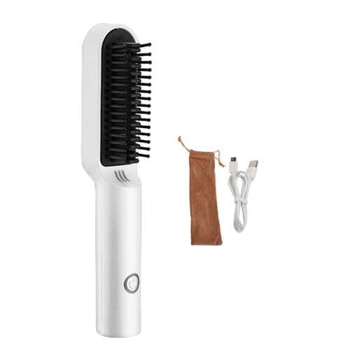 Peine alisador eléctrico innovador para cabello, ligero y fácil de usar, material ABS con protección contra quemaduras, color blanco miniatura 5