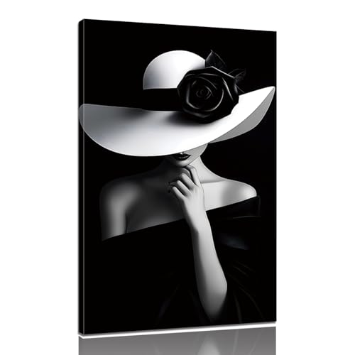 Rubelike Black and White Girl Wall Decor - Modern Elegant