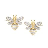 Joy_jewels 1.40Ctw Round Cut Diamond Push Back For Women's Stud Earrings 14k Yellow Gold Finish With 925 Sterling Silver