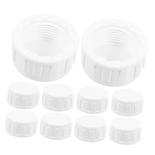 GAROZATION 20 Tapones De PVC para Tuberías, Tapones para Extremos De Tuberías, Tapones para Tuberías De Agua De Jardín, Conectores De Tuberías De PVC, Tapones Roscados De PVC, Tapones para