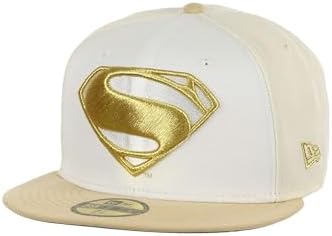New Era Superman Logo White Gold 59Fifty Fitted Hat (7 1/4 Fitted) image 4