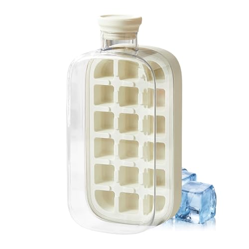Botella de agua molde de hielo, botella de molde de hielo - Touchless Ice Maker 800ml - Herramientas de bebida fría 2 en 1 para jugo, cócteles, accesorios de cocina lavables