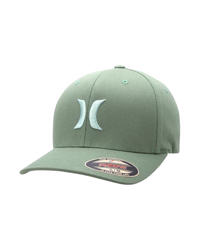 Image of Hurley Mens Textured Fitted Baseball Cap, Moisture Wicking, Curved Brim