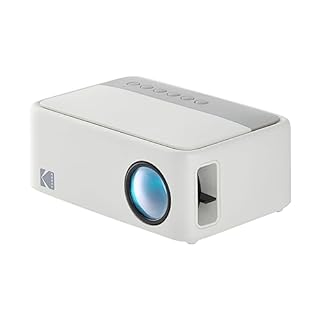KODAK FLIK X1 Mini Pico Projector | Portable Compact 100” Projector with Remote Control & 2W Speakers Plays Movies, TV Shows & Games | Compatible with HDMI, USB, AV, Smartphone, Firestick | White