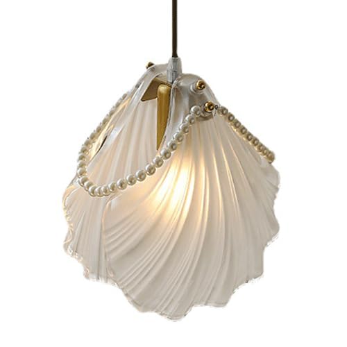 Lampe suspendue en verre coquille luminaire E14 de balcon