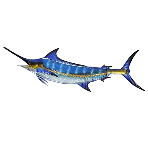 LIFFY Metal Blue Marlin Wall Decor Indoor Metal Fish Wall Art Large Fish Wall Hanging Decorations Ocean Theme Outdoor Wall Decor for Patio,Garden,Yard - 36 Inches Long