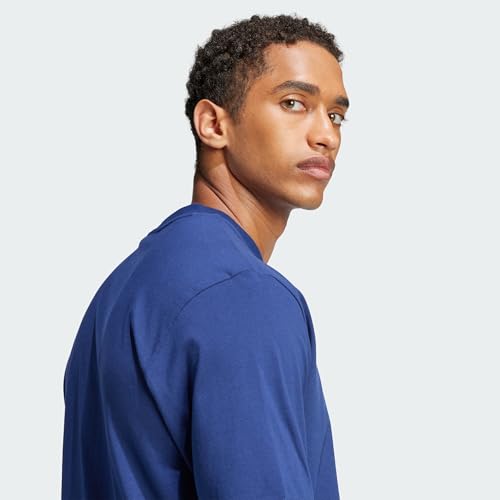 adidas Herren Essentials Linear Single Jersey Shirt, Dark Blue/White, XXL – Ansicht 3