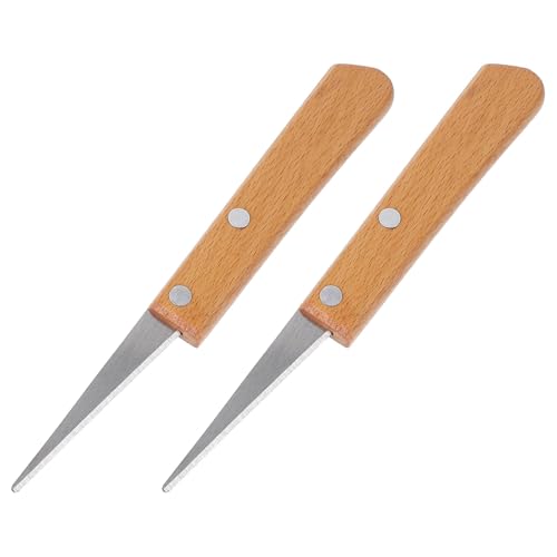 TOKIDNY Cortador para Esculpir Arcilla y Cerámica 2 Piezas Acero Inoxidable Herramienta de Modelado Manualidades DIY Mango Madera para Tallado y Escultura Artesanal