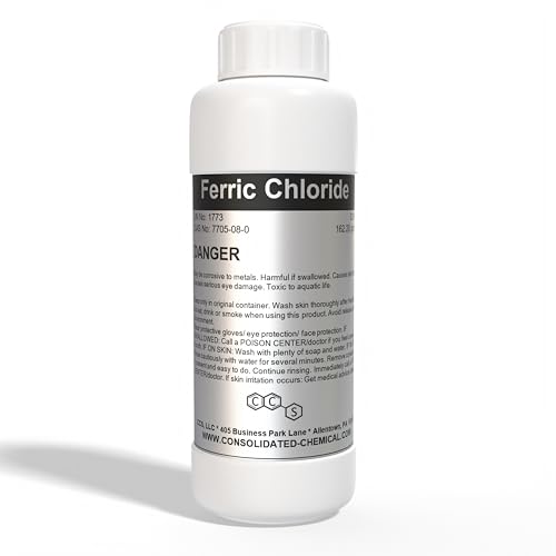 Ferric Chloride - High Concentration Chloride Solution - Wide Applications - Ideal as Etching Cream, Coagulant for Water Treatment - Copper and Stainless Steel Etchant Solution (100mL (3.3 Fl Oz))