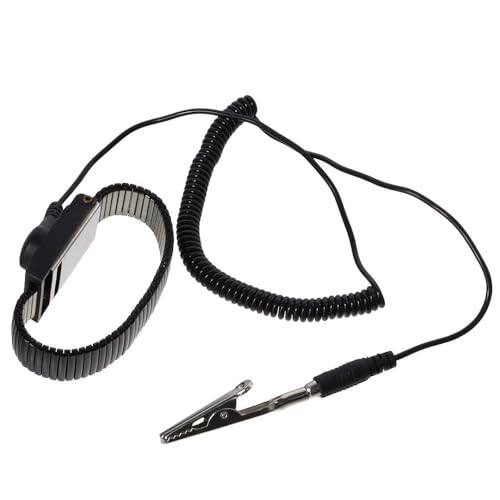 Image of ESD Wrist Strap Metal Extendable with Alligator Clip Grounding Wristband Detachable Extra Long Cord Adjustable ESD Wrist Band Electronics Repair