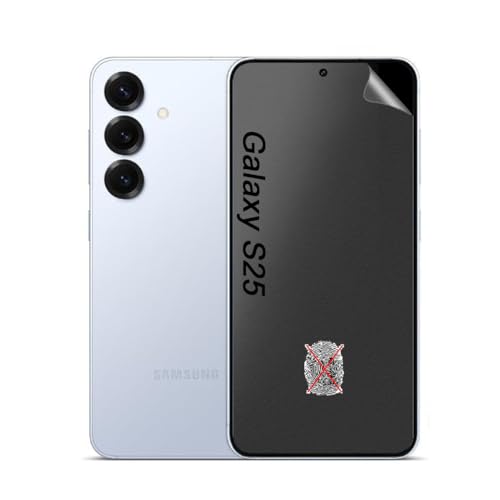 【3pcs】 Película hidrogel mate Prevención de huellas dactilares para Samsung Galaxy S25 5G 6.2', Protector de pantalla tpu flexible y de alta sensibilidad [antirreflejos/anti-huellas]