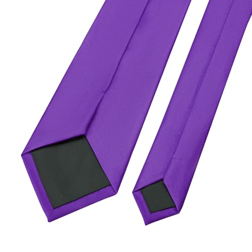 Image of KOOELLE Men's Ties Solid Pure Color Plain Neckties Formal Black Ties For Men