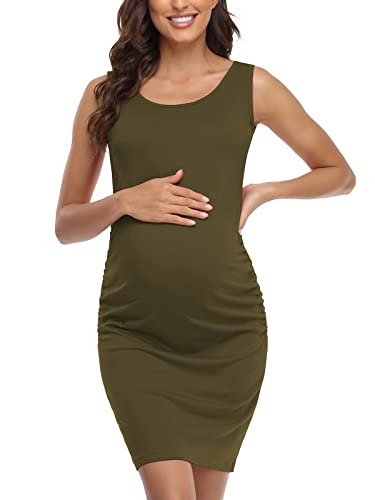 Bbhoping Women's Maternity Sleeveless Dresses Maternity Tank Dress Mama Baby Shower Pregnancy Dress #TOP1
