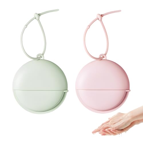 UIEXAY 100 Piezas Copos De Jabón, Compactas Y Portátiles, Poco Espumosas Y Fáciles De Lavar, Hojas De Jabón Limpiador Con Sabor A Lichi, Con Cordón Colgante, Ideales Para Viajes, Camping Y Lava