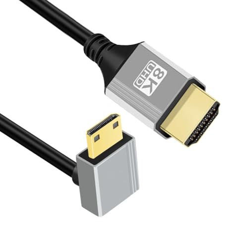 CY Cabo HDMI 2.1 ultrafino HDTV com ângulo descendente de 90 graus 8K 4K, hiperflexível, cabo fino t
