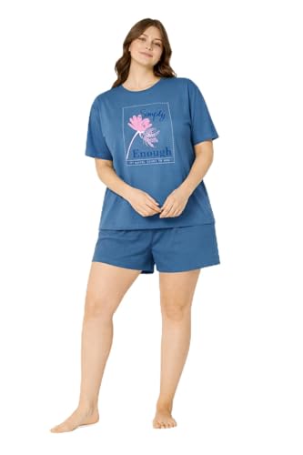 Image of Duchess Women's Cotton Printed Night Suit Set of Top & Shorts Pajama Set