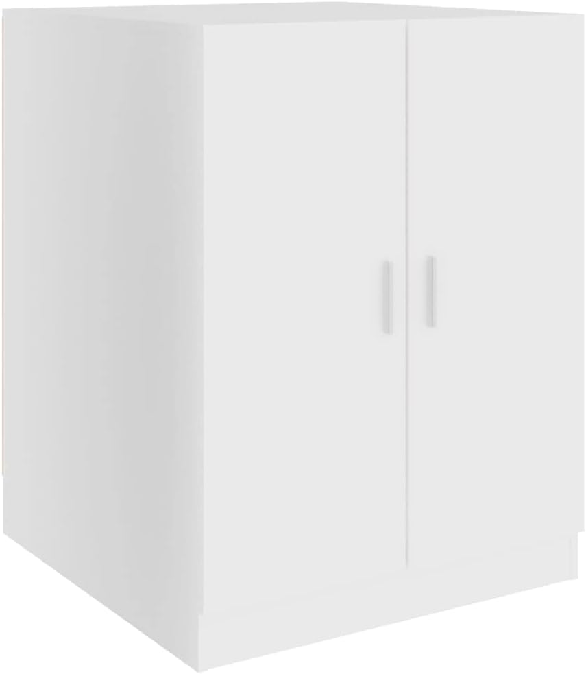 vidaXL White Washing Machine with 2Door Storage Bathroom