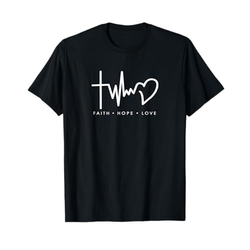 Fe Esperanza Amor Símbolo cristiano Camiseta