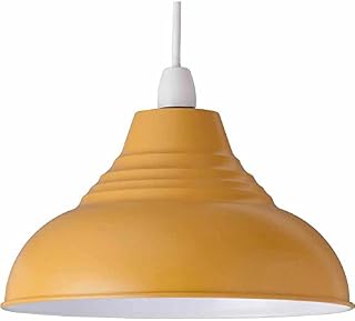 wilko Mustard Metallic Vintage Pendant Shade, Elegant Pendant Shade, Steel Contemporary Pendant Shades, H17 x D30cm