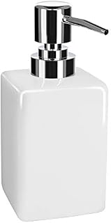 Soap Dispenser, Ceramic Hand Soap Dispenser Shampoo Lotion Bottle, Soap Dispenser Bottle with Soap Dispenser Pump for Bathroom Kitchen Sink Office, White