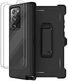 for Galaxy Note 20 Ultra Case with Belt Clip Holster, 2 Screen Protector, Military Grade Full Body Heavy Duty Shockproof Rugged Protective Cover for Samsung Galaxy Note 20 Ultra 5G Black