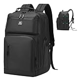SUIKIHUM Mochila de negocios expandible con compartimento para laptop de 17 pulgadas, impermeable, aprobada por aerolíneas, capacidad de 33 a 42 L, para trabajo y viajes, color negro
