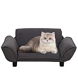AFBKSS&BB Stretchable Pet Bed for Small Dogs & Cats, Comfortable Velvet Pet Sofa, Portable Cats Sofa (Grey)