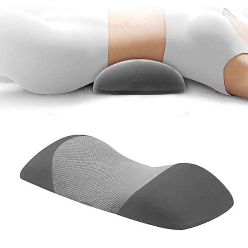 New Ergo Life Lumbar Support Pillow, Memory Foam Cushion for Back Pain Relief, Ergonomic Waist Support for Side & Back Sleepers, Removable & Washable Cover, Ideal for Home, Office, and Car (Dark Gray)