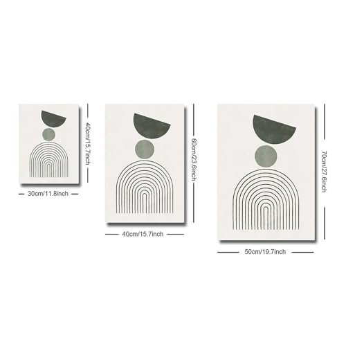 Affiche Murale Abstraite Verte pour Salon Moderne Toile Géométrique - 5