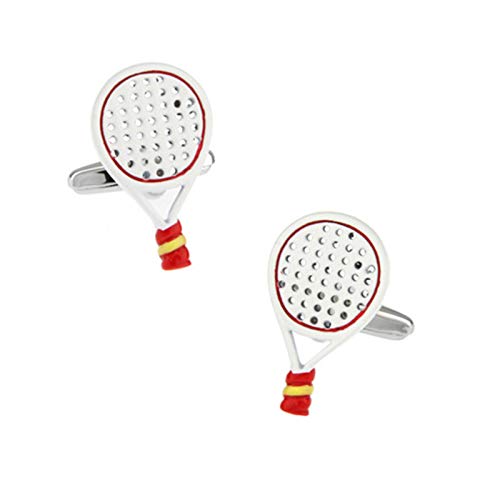 Mancuernillas KnBoB Hombre Raqueta Bádminton Plateadas miniatura 1