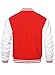 HOOD CREW Mens Varsity Jackets Faux Leather Sleeve Letterman Boys College Baseball Jacket Red XL