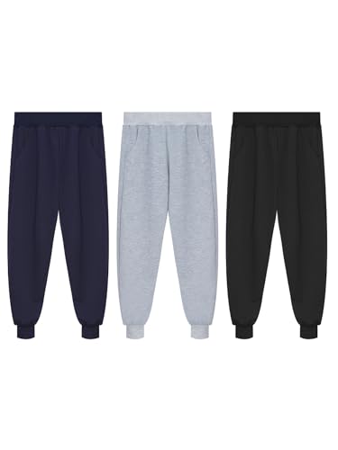 3Pcs Kids Boys Jogger Pants Lightweight Quick Dry Sweatpants Elastic Waist Running Pants with Pockets3