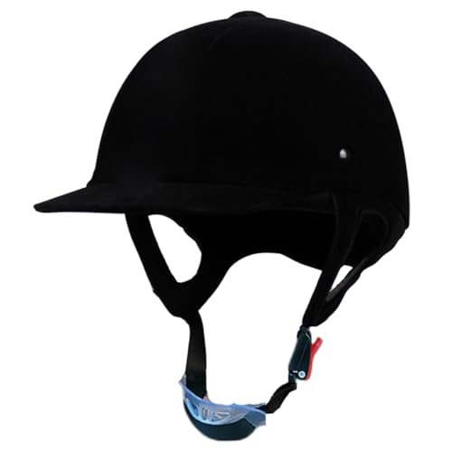 Equestrian Helmet, Velvet Horse Riding Hat, Adjustable Black Fabr...