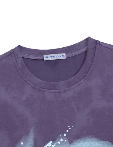 Image of Aelfric Eden Mens Graphic Tee Shirts Oversized Baggy Loose Cotton T-Shirt Streetwear Casual Summer Y2k Shirt