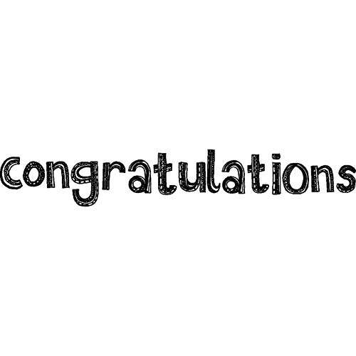 'Congratulations' Rubber Stamp - Unmounted Design for Crafting & Scrapbooking, A8 (RS00017971)