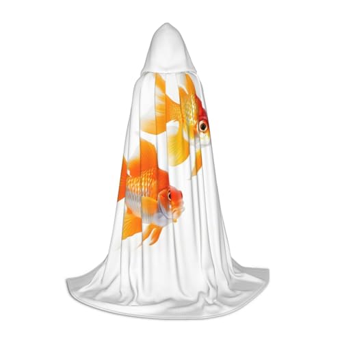 Cape à capuche Halloween motif poissons rouges pour soirée déguisée