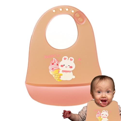 Mathaklappar för bebisar,Silicon Pocket Bib, Justerbar vattentät matfångare babyhaklappar, Tvättbara haklappar för babymat, söta djurhalsdukar pojkar och flickor
