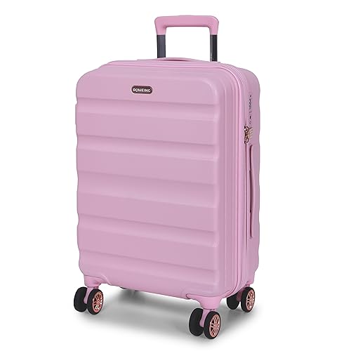 ROMEING Venice 20 inch, Polycarbonate Luggage, HardSided, (Pink 55 cm