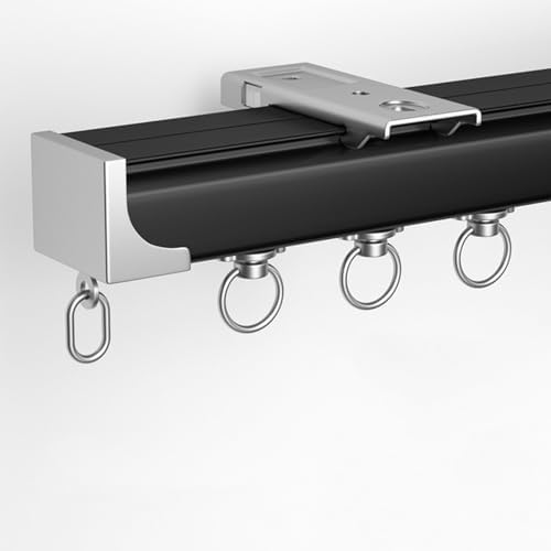 Curtain Track Gliders with Wheels - Smooth Drapery Hanging System for Living Room, Bedroom, Shower, Hotel & Closet - Easy Room Divider & Partition Kit, Adjustable & Durable