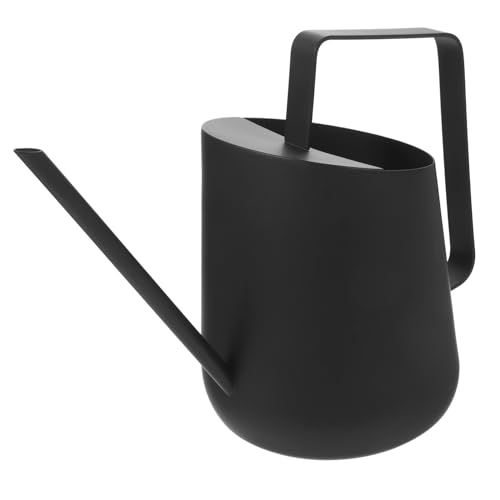 VANZACK Regadera De Metal para Plantas De Interior De Acero Inoxidable Y Color Plateado para Jardín Color Negro