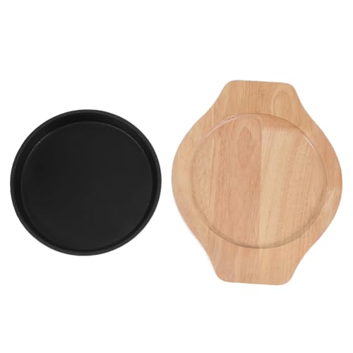 HOMOBABE Plancha Redonda para Cocinar Carne y Verduras con Base de Utensilio para Uso Casa y Restaurantes