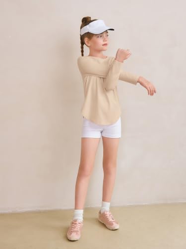 Image of Haloumoning Girls Long Sleeve T Shirts Kids Crewneck Tops 5-14 Years